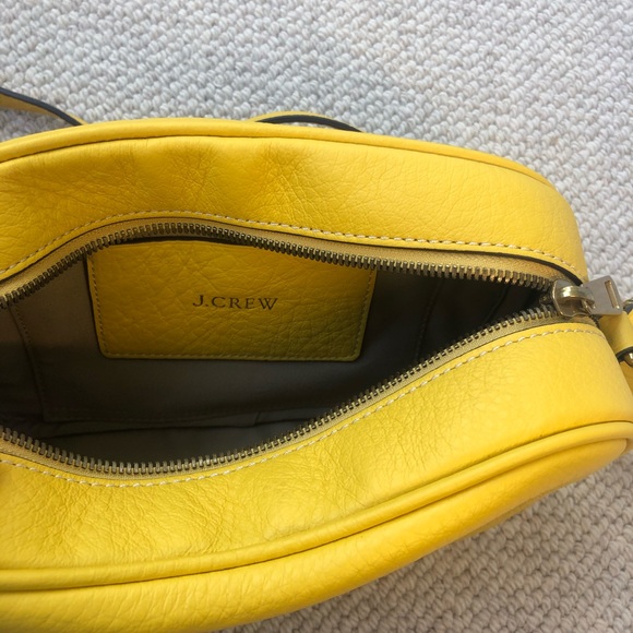 J Crew NWT 100% leather crossbody bag yellow - Picture 6 of 12